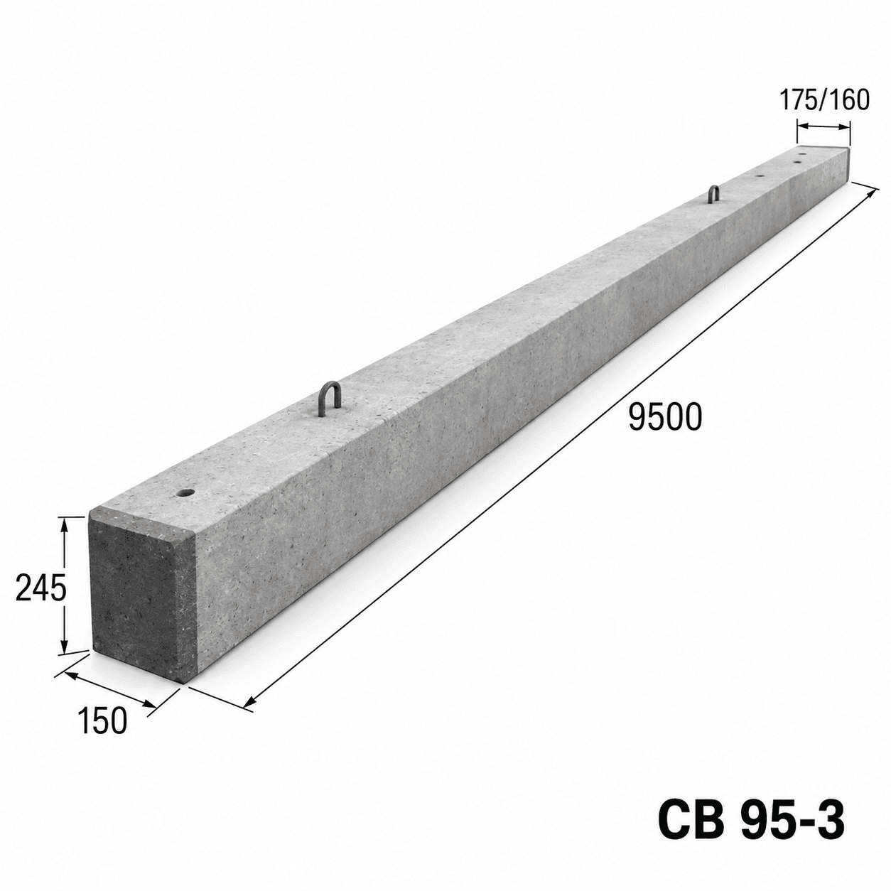 Опора ЛЭП СВ 95-3.0 9500х175/160х150/245 0.300м3, шт